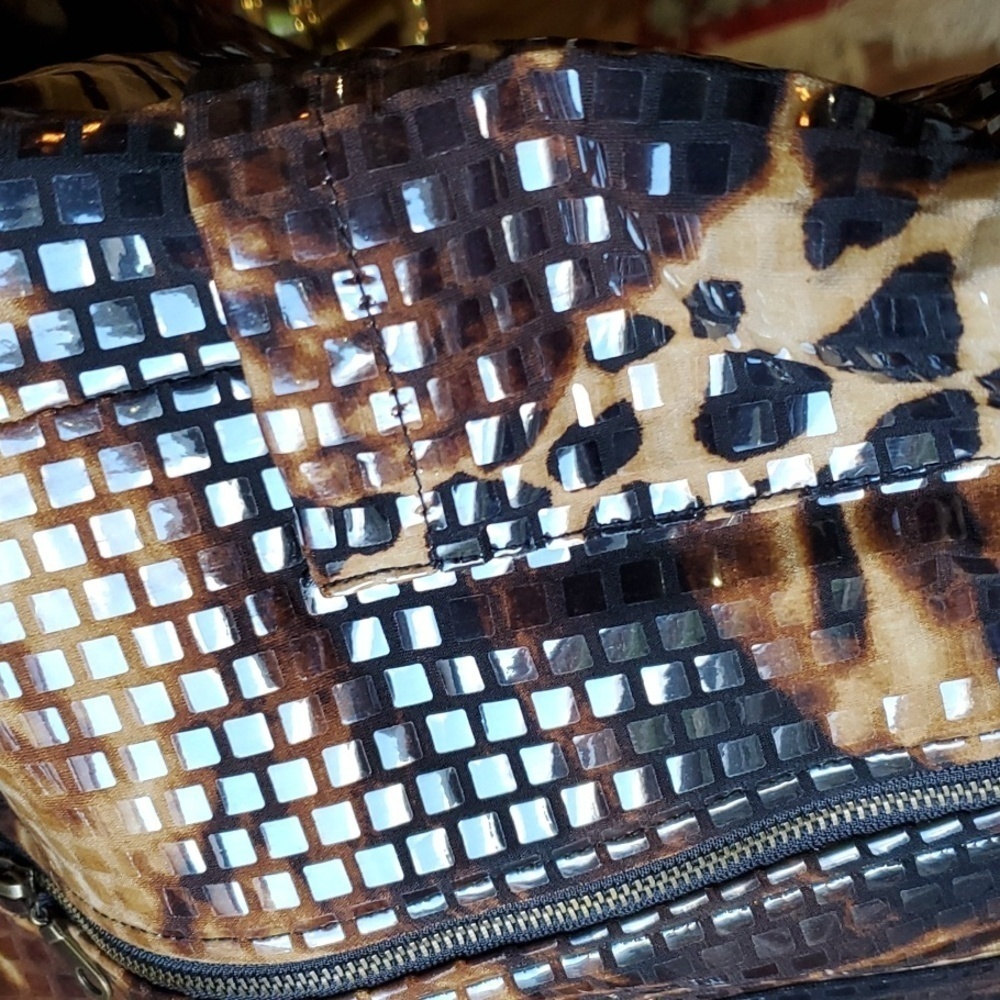 Ruby Rd Animal Print Sequined Full Zip Jacket Siz… - image 5